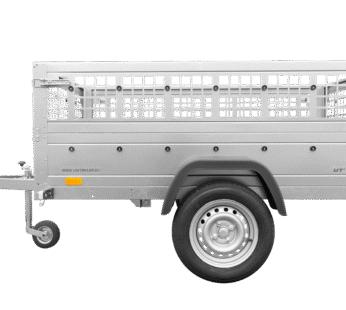 Remorque basculante 200×125 avec ridelles grillagées et roue jockey – Garden Trailer 201 KIPP