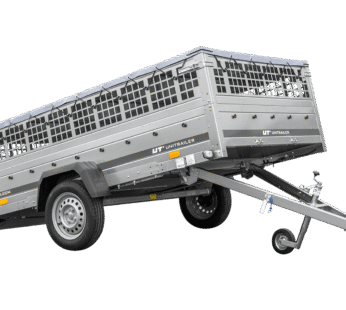 Remorque légère 264×150 UNITRAILER GARDEN 265 KIPP avec ridelles grillagées, châssis H-0 et bâche grise