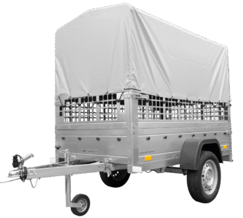 Remorque tôle Garden Trailer 200 KIPP 200×106 cm [avec rehausses grillagées, bâche haute et arceau]