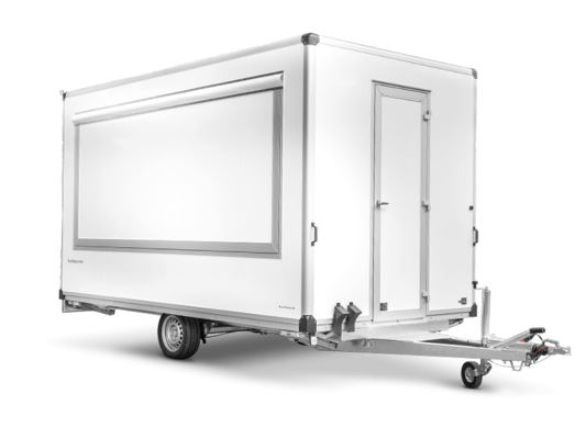 REMORQUE FOURGON MAGASIN 1 ESSIEU FREINE SANDWICH PURFERRO